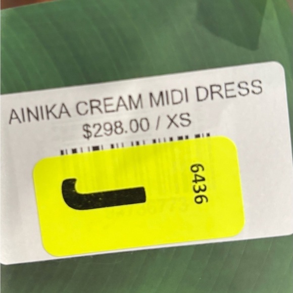 Farm Rio Anthropologie NWT Ainika Cream Midi Dress Sz Xs Boho Long Sleeve - Picture 12 of 12